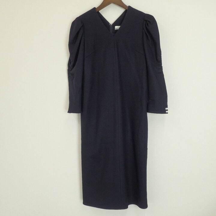 BORDERS at BALCONY V-NECK DRESS ネイビー