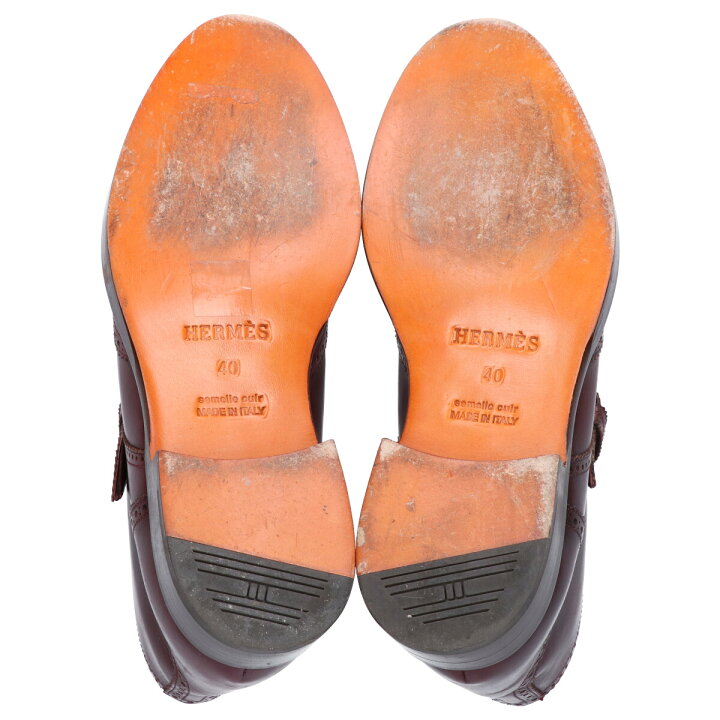 楽天市場】HERMES エルメス シングルモンクストラップ フルブローグ 