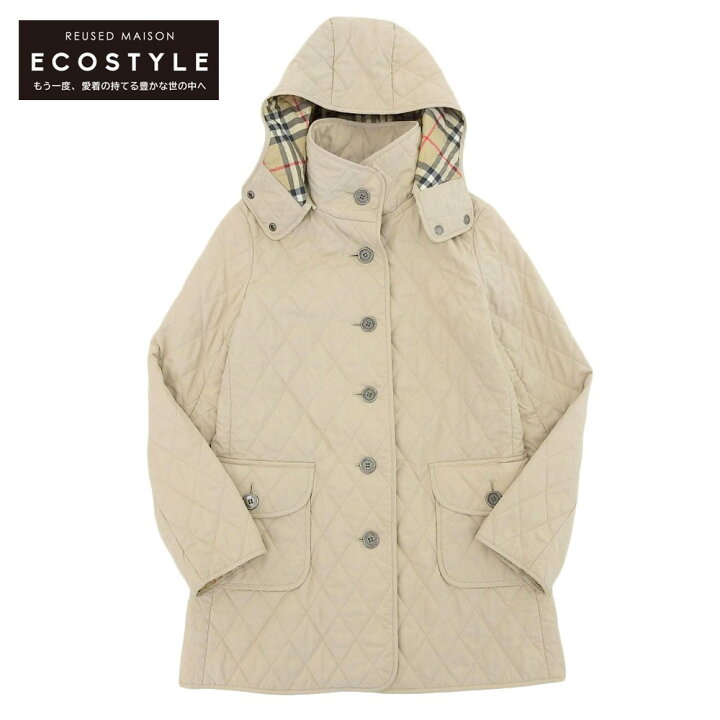 バーバリーロンドン フード付きキルティングコート （中古】BURBERRY 