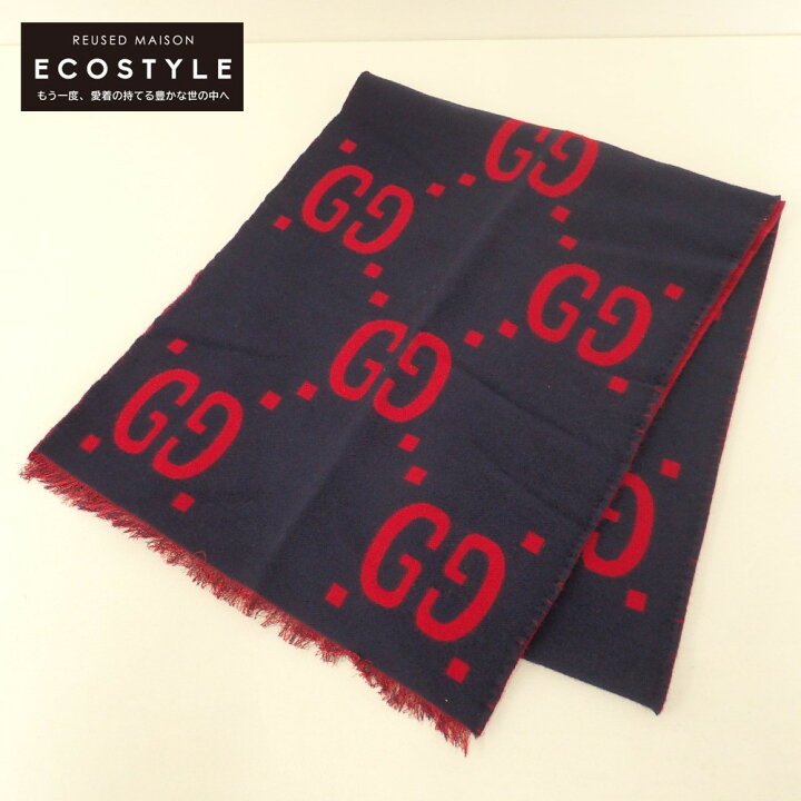 楽天市場】GUCCI グッチ 【美品】GGジャカード ウールシルク スカーフ  