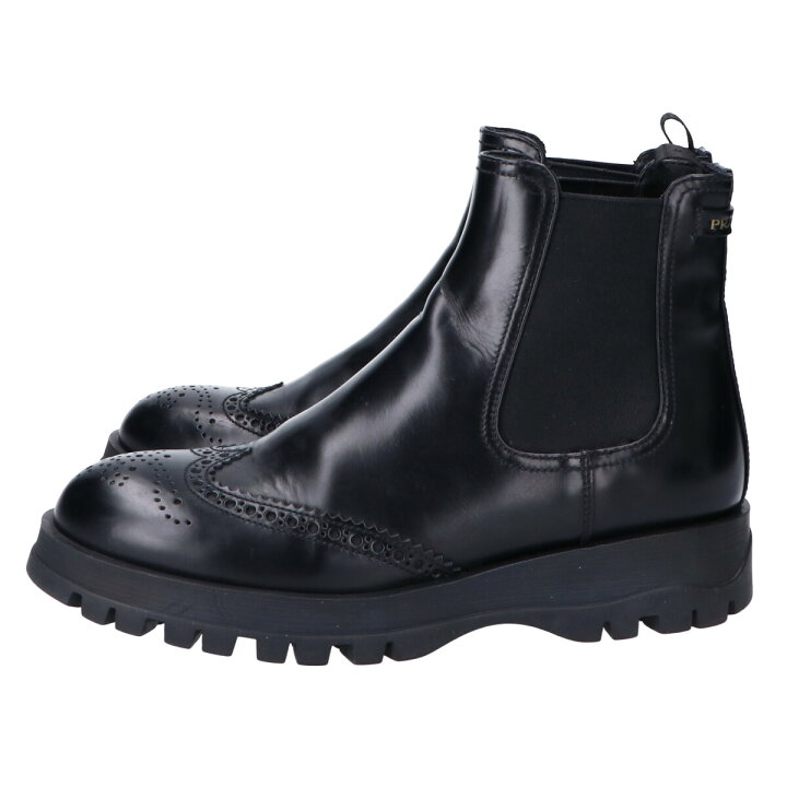 楽天市場】PRADA プラダ 【美品】ウイングチップ サイドゴアブーツ 