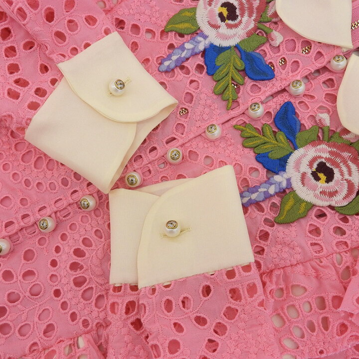 楽天市場】GUCCI グッチ 新品同様 GUCCI グッチ パールボタン 花刺繍 