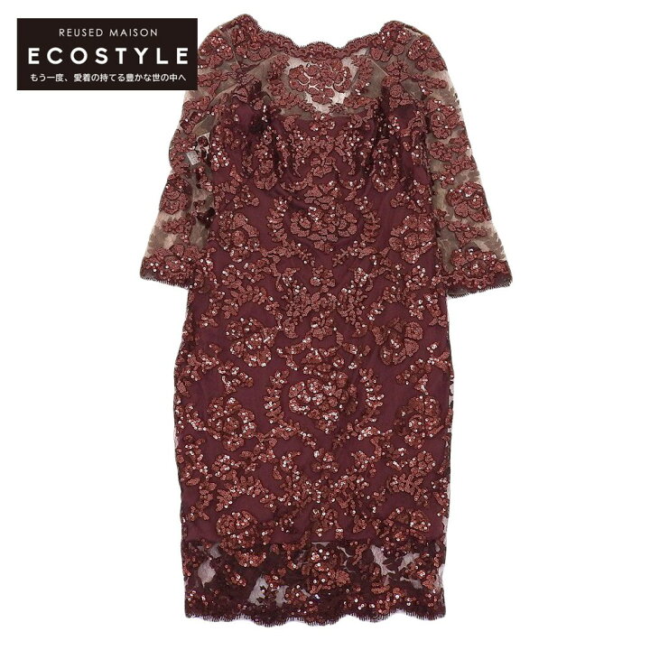 楽天市場】TADASHI SHOJI タダシショージ 長袖スパンコール ワンピース 