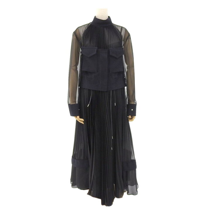 楽天市場】sacai サカイ 19-04724 シフォンプリーツ ドッキング  