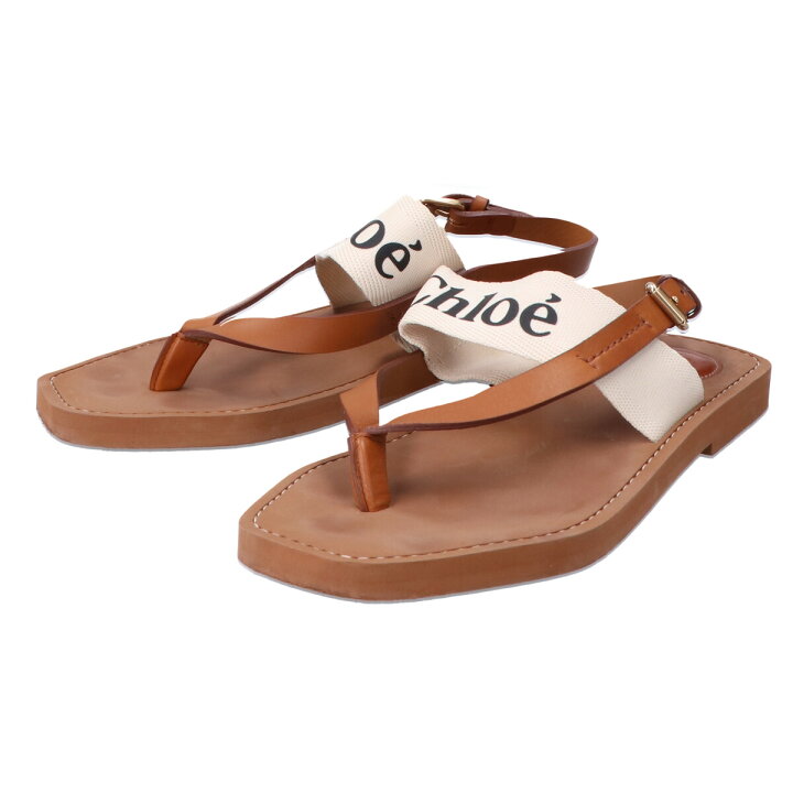 楽天市場】CHLOE クロエ 【美品】WOODY ロゴ入り トング サンダル  