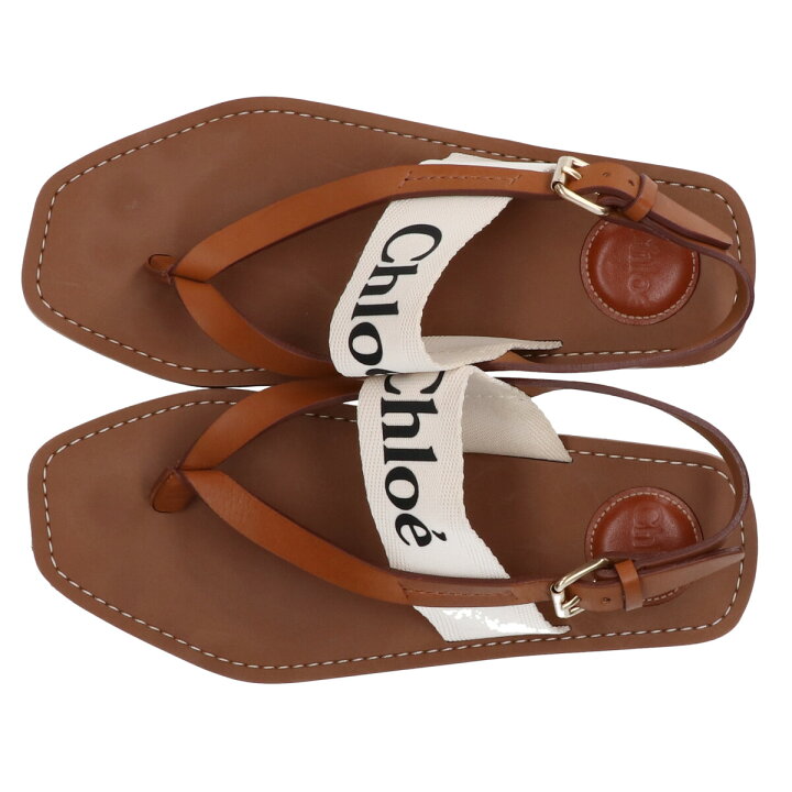 楽天市場】CHLOE クロエ 【美品】WOODY ロゴ入り トング サンダル 