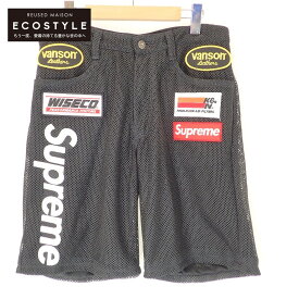 Supreme シュプリーム ×Vanson Lethers 22SS Cordura Mesh Shorts バンソンレザーズ コーデュラ メッシュショーツ ボトムス 32 ブラック メンズ 【中古】