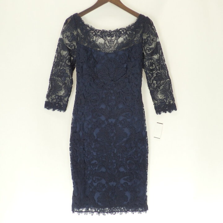 楽天市場】TADASHI SHOJI タダシショージ ネイビー コード刺繍 七分袖 
