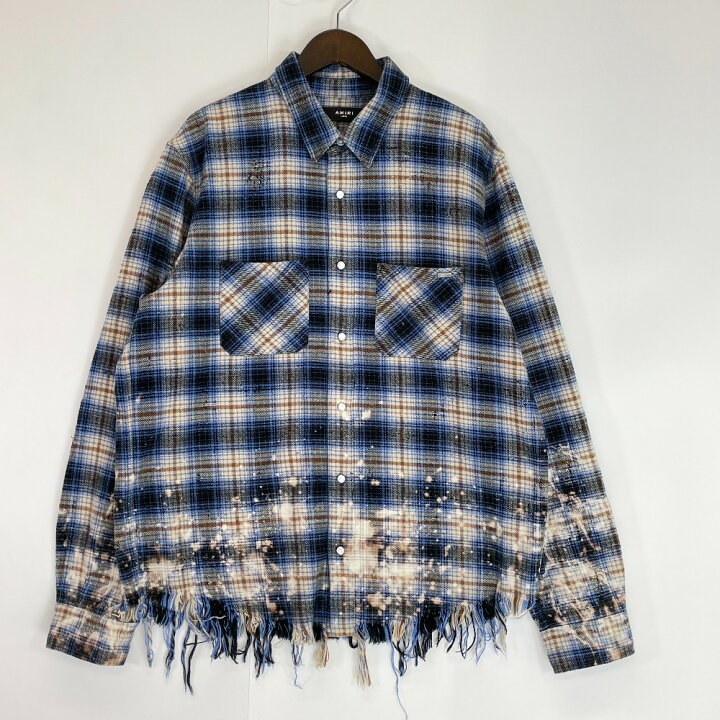 AMIRI チェック シャツ | ブルー | FARFETCH JP AMIRI チェックシャツ