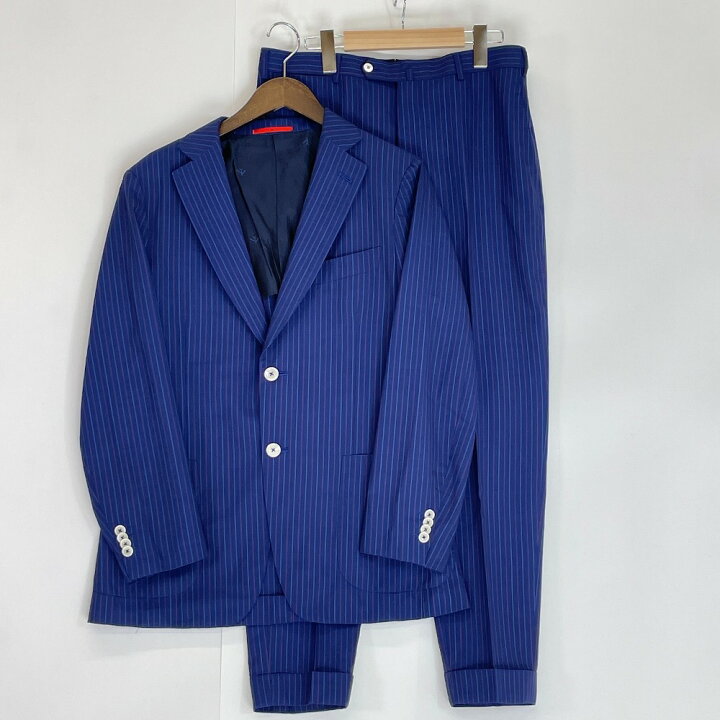楽天市場】ISAIA イザイア ﾈｲﾋﾞｰ CORTINA ｽﾄﾗｲﾌﾟ ｽｰﾂｾｯﾄｱｯﾌﾟ スーツ 48 