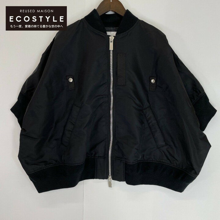 楽天市場】sacai サカイ 21-05403 ﾌﾞﾗｯｸ ﾊｰﾌｽﾘｰﾌﾞ ﾎﾞﾝﾊﾞｰｼﾞｬｹｯﾄ 