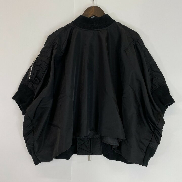 楽天市場】sacai サカイ 21-05403 ﾌﾞﾗｯｸ ﾊｰﾌｽﾘｰﾌﾞ ﾎﾞﾝﾊﾞｰｼﾞｬｹｯﾄ 