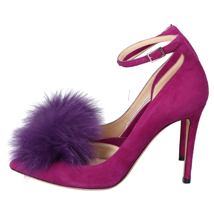 楽天市場】JIMMY CHOO ジミーチュウ 【美品】ポンポンファー スエード 