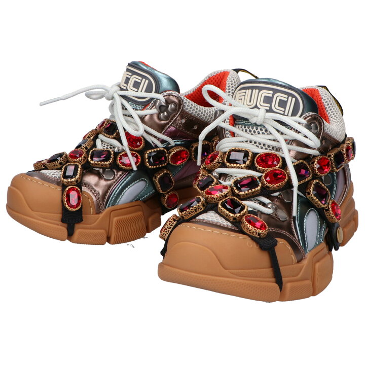 楽天市場】GUCCI グッチ 【美品】フラッシュトレック クリスタル  