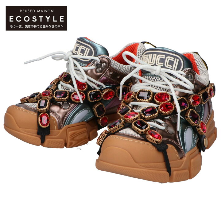 楽天市場】GUCCI グッチ 【美品】フラッシュトレック クリスタル 