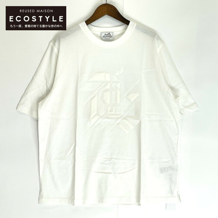 楽天市場】HERMES エルメス ﾎﾜｲﾄ ｼｭｳﾞｫｰ ｱﾝ ｼﾒﾄﾘｰ 3D Tｼｬﾂ トップス L 