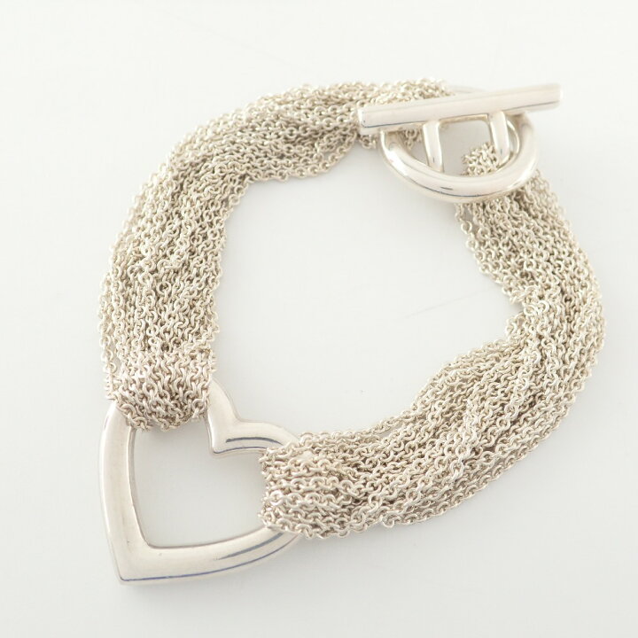 美品】Tiffany オープンハート チェーン ブレスレット シルバー925 