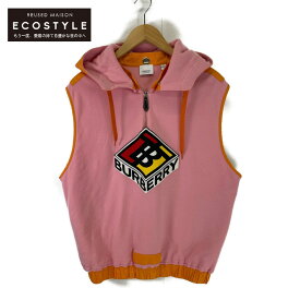 BURBERRY バーバリー 4559548 Candy Pink ハーフジップ Logo Hoodie トップス S ピンク メンズ 【中古】