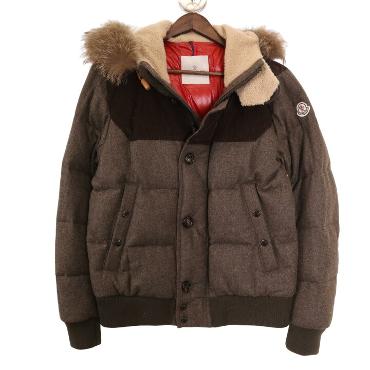楽天市場】MONCLER モンクレール グレーxブラウン ウール ダミアン 