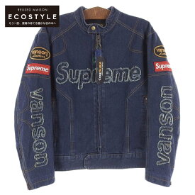 Supreme シュプリーム 新品同様 ×Vanson Leathers Cordura Denim Jacket デニム ジャケット M ブルー メンズ 【中古】