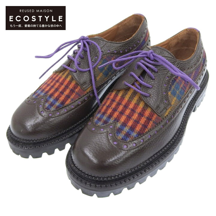 楽天市場】ETRO エトロ ETRO エトロ チェック ウイングチップ レザー  