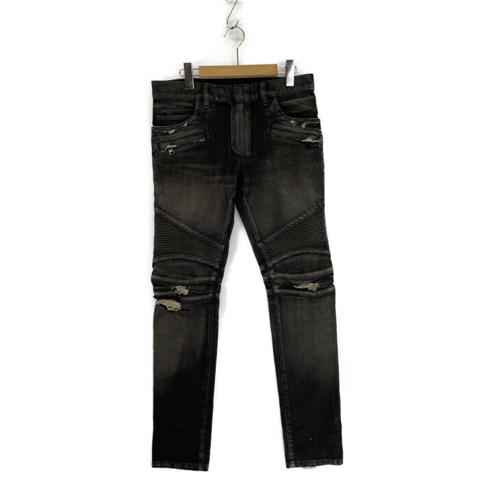 楽天市場】BALMAIN バルマン グレー POHT551C710V バイカーデニム 
