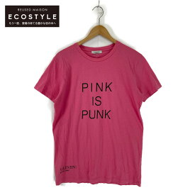 VALENTINO ヴァレンティノ ピンク PINK IS PUNK クルーネックカットソー トップス M ピンク メンズ 【中古】