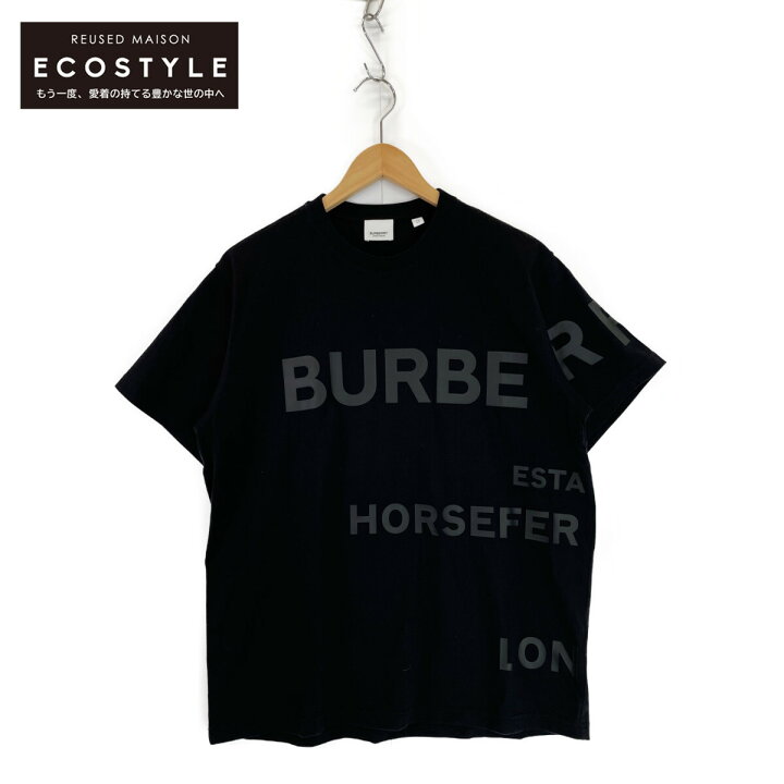 BURBERRY バーバリー ホースフェリーロゴプリント半袖Tシャツ ブラック  