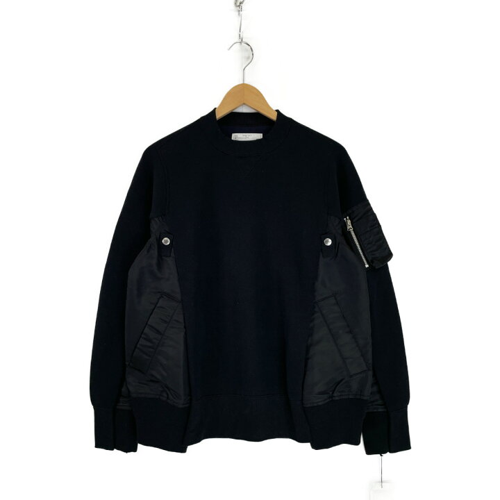 楽天市場】sacai サカイ 22AW ﾌﾞﾗｯｸ SCM-043 ｽﾎﾟﾝｼﾞｽｳｪｯﾄﾄﾚｰﾅｰ 