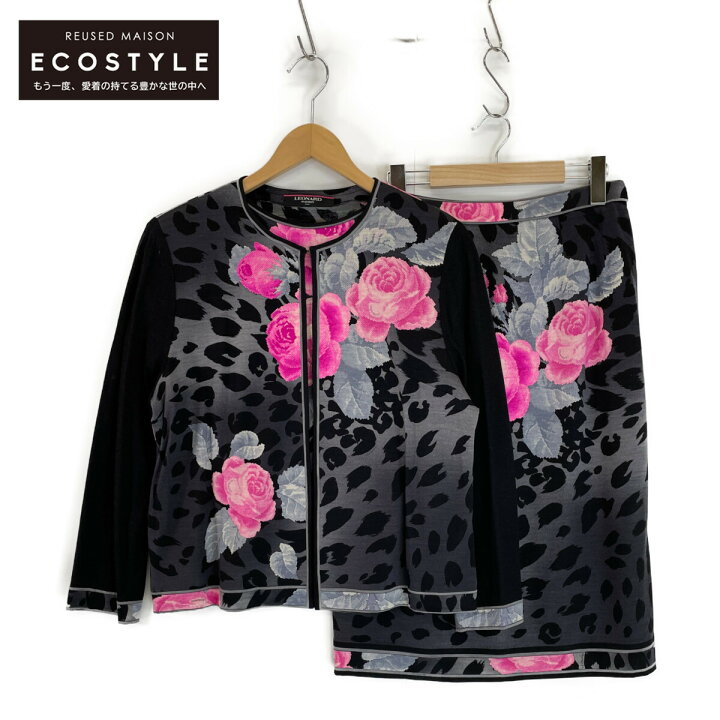 楽天市場】LEONARD レオナール 黒レオパード×花柄ウールシルク  