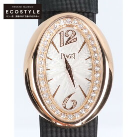 PIAGET ピアジェ 新品同様 P10442 750PG ダイヤモンド マジックアワー サテンレザーベルト クオーツ 腕時計 ブラックxピンクゴールド レディース 【中古】