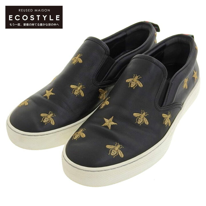 楽天市場】GUCCI グッチ BEE刺繍 レザー ローカット スリッポン  