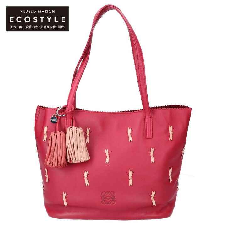 LOEWE ロエベ トートバッグ トートバッグ ピンク系 レザー 中古  