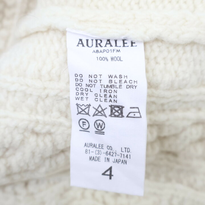 楽天市場】AURALEE オーラリー A8AP01FM アイボリー ケーブル編み 