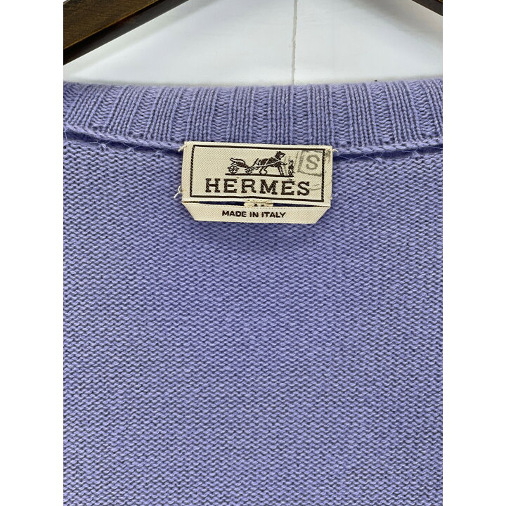 楽天市場】HERMES エルメス パープル カシミヤ100 ジップアップ 