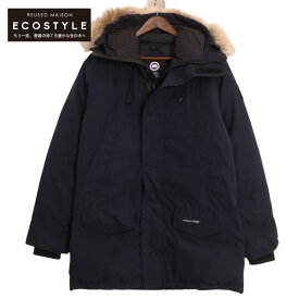 CANADA GOOSE カナダグース 2062MA ネイビー コヨーテファー ランフォードパーカー ダウンコート コート L ブラック メンズ 【中古】