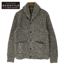 RRL ダブルアールエル グレー コットン×ウール×リネン ショールカラー ニットカーディガン カーディガン M グレー メンズ 【中古】