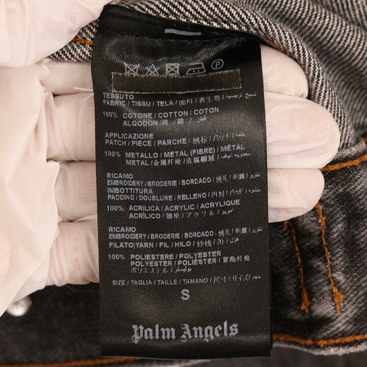 楽天市場】Palm Angels パームエンジェルス ブラック アーム刺繍 背面 