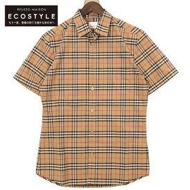 BURBERRY バーバリー ウ゛ィンテージチェック 8020965 SHORTSLEEVE SMALLSCALECHECK STRETCH コットン 半袖シャツ トップス S ベージュ メンズ 【中古】