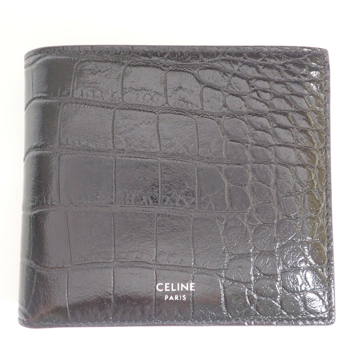 楽天市場】CELINE セリーヌ バイフォールド クロコ型押しレザー 二 