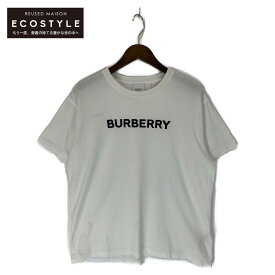 BURBERRY バーバリー 8055309 ホワイト ロゴ クルーネックTシャツ トップス XXS ホワイト メンズ 【中古】