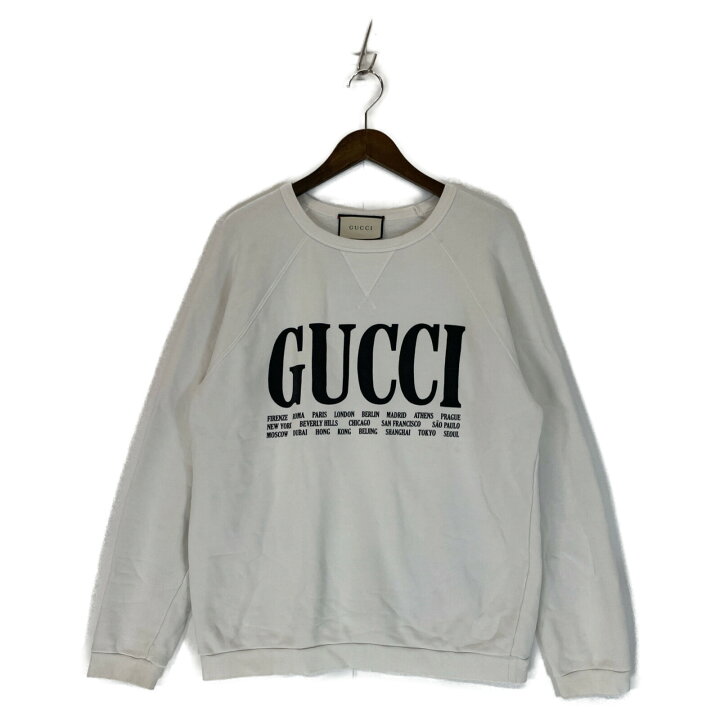 楽天市場】GUCCI グッチ 517139 白 ﾛｺﾞ ｽｳｪｯﾄﾄﾚｰﾅｰ トップス M  