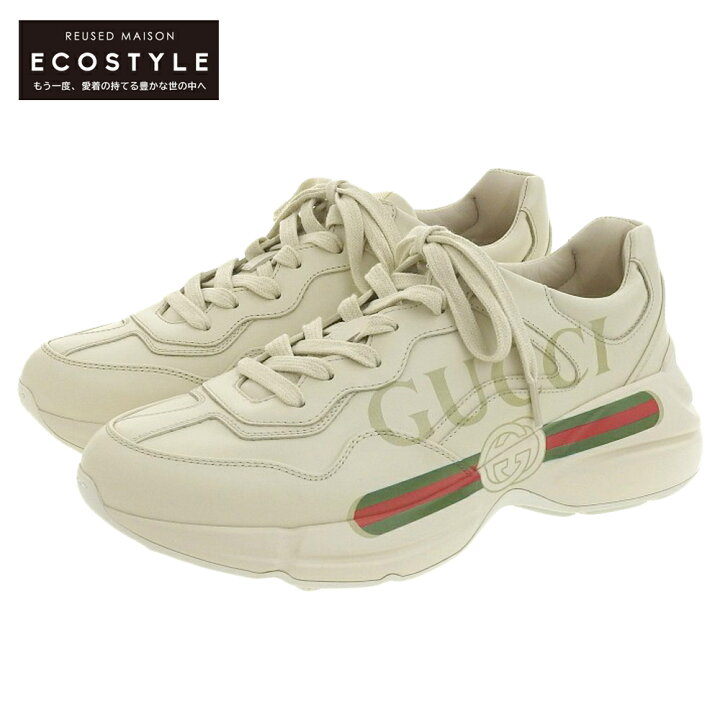 楽天市場】GUCCI グッチ 未使用 GUCCI グッチ ロゴ レザー スニーカー 