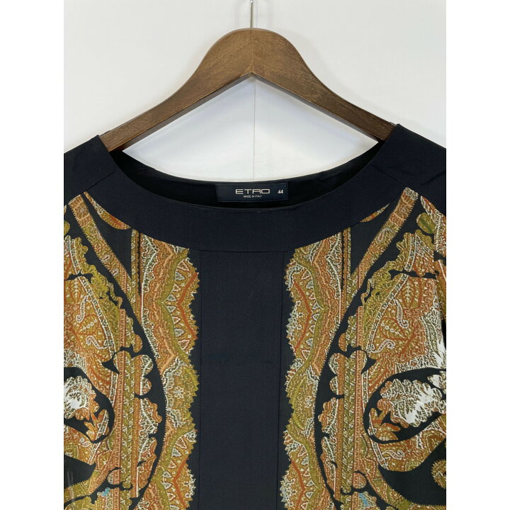 楽天市場】ETRO エトロ ﾌﾞﾗｳﾝ系 総柄 ﾌﾟﾘｰﾂ切替 ﾜﾝﾋﾟｰｽ ワンピース 44 
