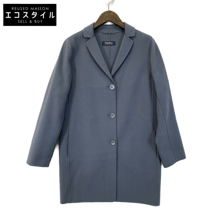 楽天市場】S MaxMara エスマックスマーラ ﾌﾞﾙｰｸﾞﾚｰ ｸﾁｰﾄｱﾏｰﾉ ﾁｪｽﾀｰｺｰﾄ 