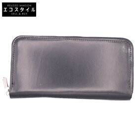 WhitehouseCox ホワイトハウスコックス 【新品同様】S2622 LONG ZIP WALLET ブライドルレザー 長財布（小銭入れあり） ブラック メンズ 【中古】