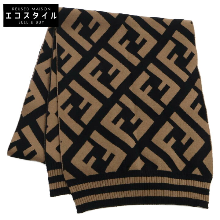 楽天市場】FENDI フェンディ 【美品】ズッカ柄 ニット マフラー  