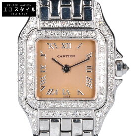 Cartier カルティエ 新品同様 750WG 1660 WF3245F3 パンテールSM 2重ダイヤモンドベゼル クオーツ 腕時計 ホワイトゴールド レディース 【中古】