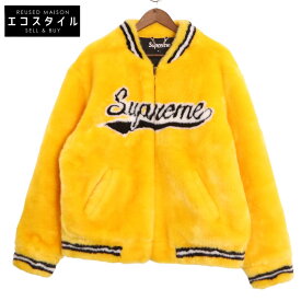 Supreme シュプリーム 20SS イエロー Faux Fur Varsity Jacket ジャケット XL イエロー メンズ 【中古】