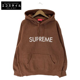 Supreme シュプリーム ブラウン キャピタルフーデットスウェットシャツ トップス L ブラウン メンズ 【中古】